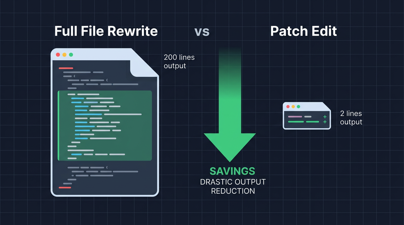 Full file rewrite vs patch edit